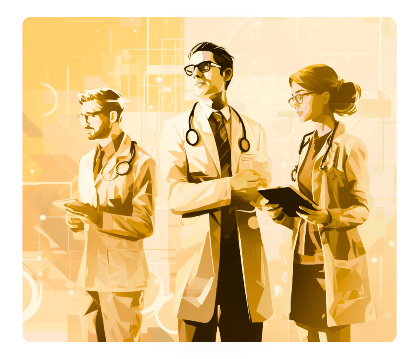Mockup: dashboard institucional hospitalario